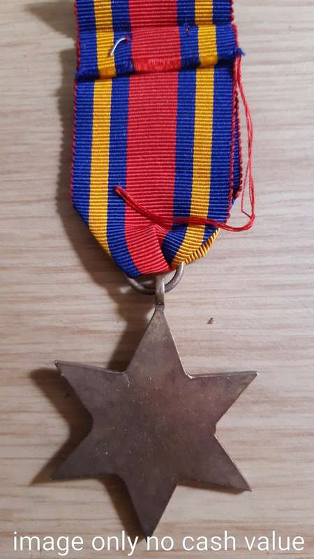 WWII ORIGINAL BURMA STAR WITH RIBBON FULL SIZE