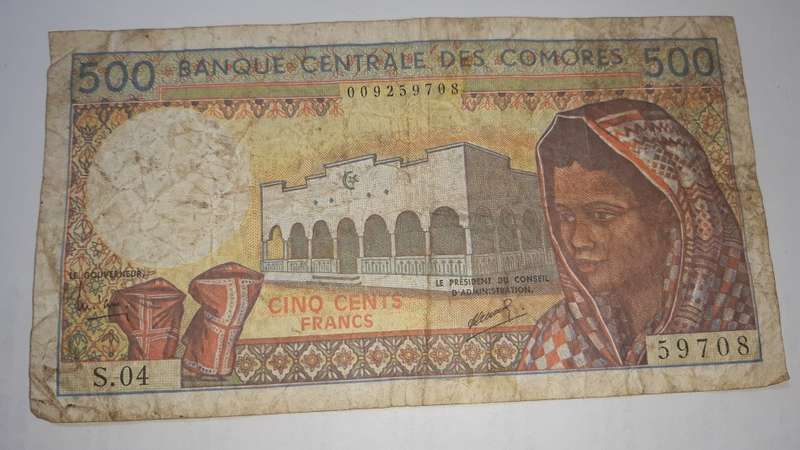 COMORES 500 FRANCS