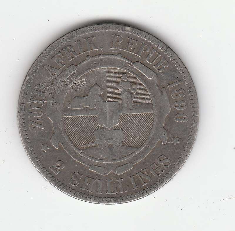 ZAR KRUGER 2 SHILLINGS 1896
