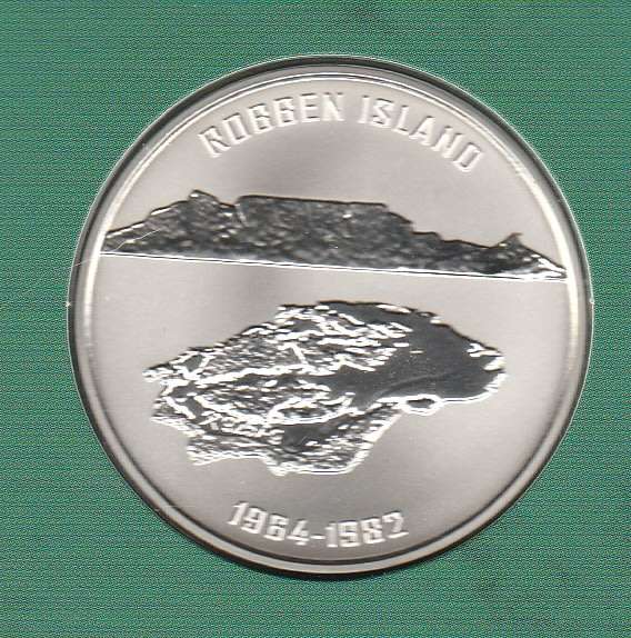 MANDELA ROBBEN ISLAND SILVER 1 OZ NOBEL COMMEMORATIVE MINT OF NORWAY IN FOLDER