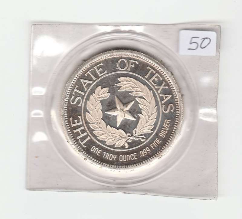 STATE OF TEXAS FINE SILVER . 999 TROY OUNCE