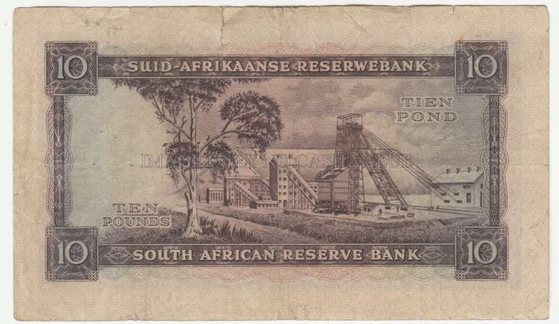 SOUTH AFRICA MH DE KOCK SET 10 SHILLINGS, 1 POUND, 5 POUND 10 POUNDS - 1953-59 3rd ISSUE