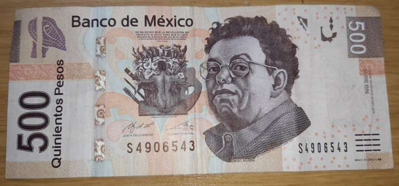 MEXICO 500 PESOS 2017 FRIDA KAHLO FACE VALUE R382.17