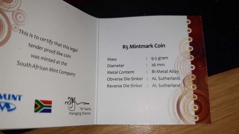 SOUTH AFRICA R5 OOM PAUL  2013 MINT MARK IN BOX WITH COA
