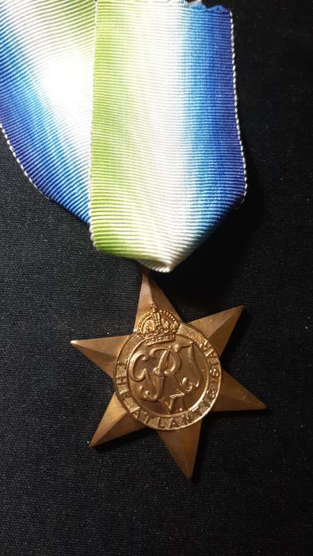 WWII ATLANTIC STAR FULL SIZE WITH RIBBON