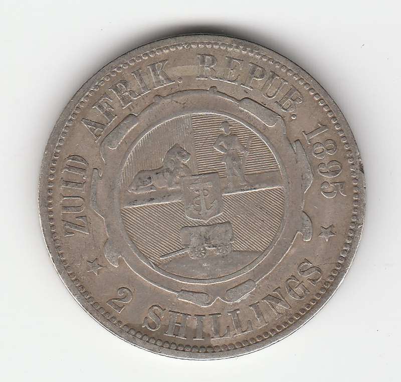ZAR KRUGER 2 SHILLINGS 1895