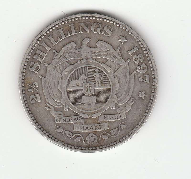 ZAR KRUGER HALF CROWN - TWO AND A HALF SHILLINGS 1897