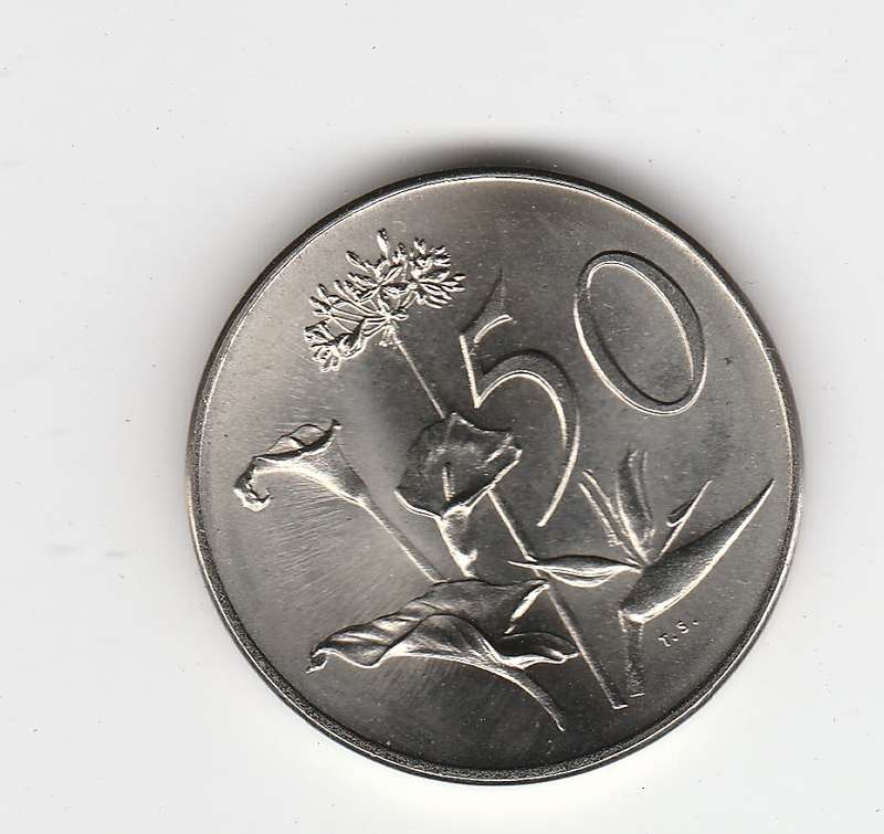 SUID AFRIKA 50 CENTS 1965
