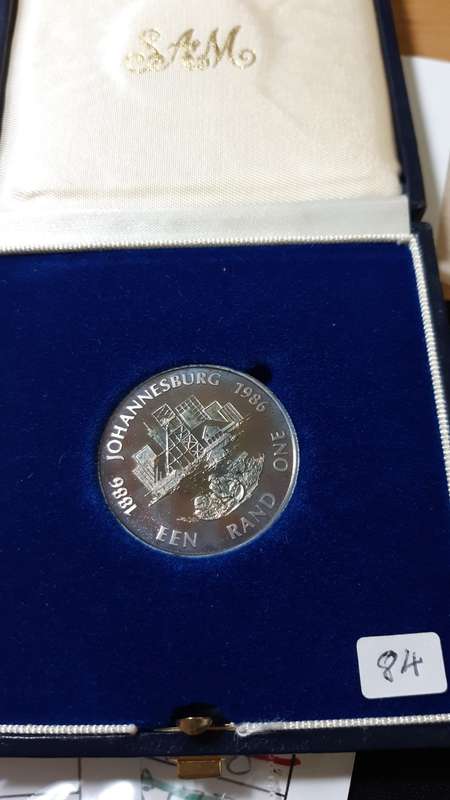 SOUTH AFRICA R1 PROOF 1986 JOHANNESBURG IN ISSUED BOX