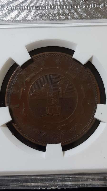 ZAR KRUGER PENNY 1892 AU 50  BN - SANGS