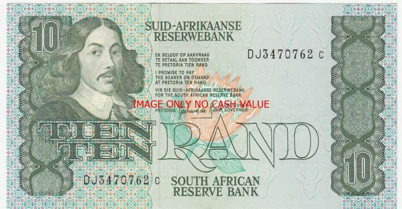 SOUTH AFRICA R10 DE KOCK 1985 UNC
