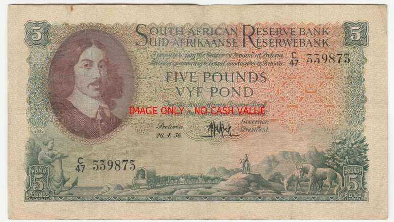 SOUTH AFRICA 5 POUNDS  DE KOCK 26.4.56 - C47 339873