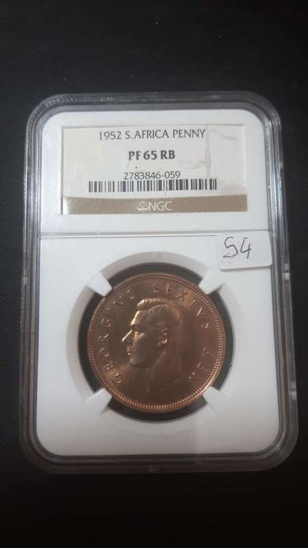 SOUTH AFRICA PENNY 1952 PF 65 RB - NGC