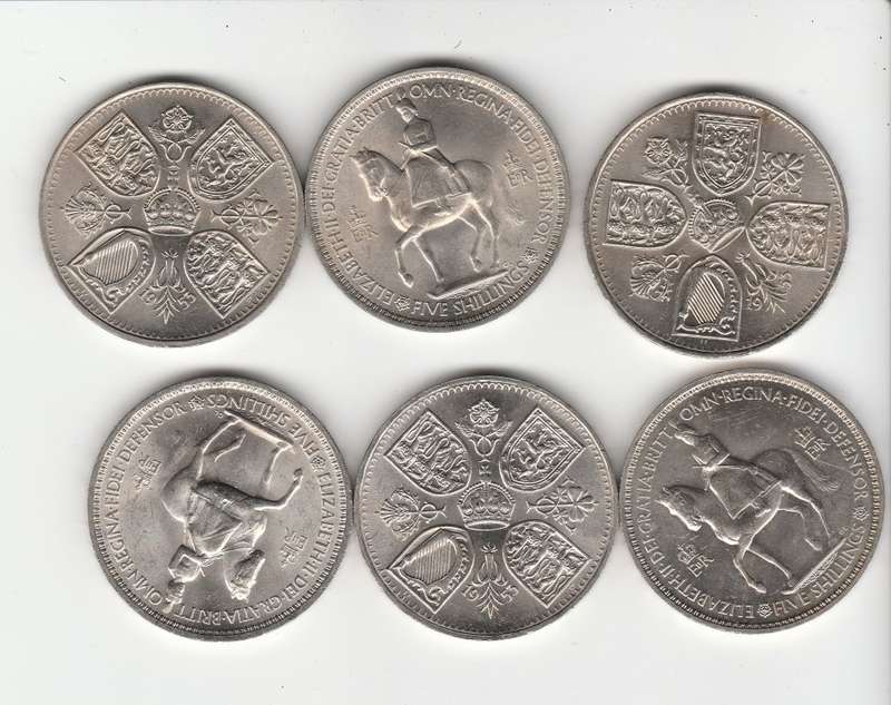GREAT BRITAIN 1953 5 SHILLINGS / CROWN UNC - 6 AVAILABLE - BID PER COIN