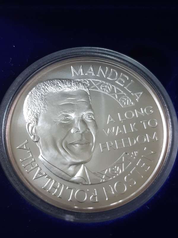 MANDELA SILVER .925 COIN - MINT OF NORWAY - IN CASE OF ISSUE