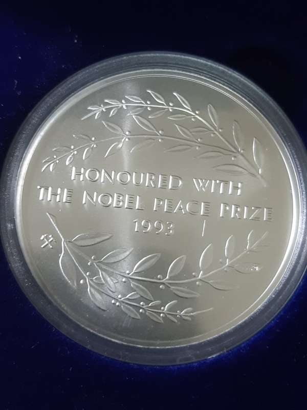 MANDELA SILVER .925 COIN - MINT OF NORWAY - IN CASE OF ISSUE