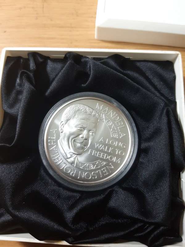 MANDELA SILVER .925 COIN - MINT OF NORWAY - IN CASE OF ISSUE