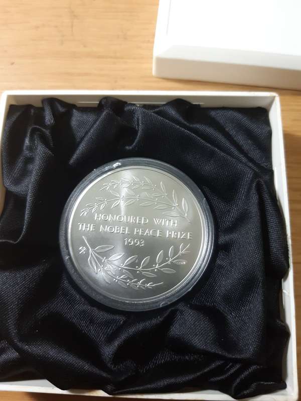 MANDELA SILVER .925 COIN - MINT OF NORWAY - IN CASE OF ISSUE