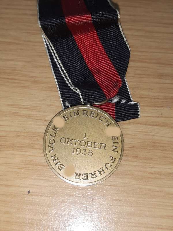 GERMANY WWII SUDETENLAND MEDAL WITH RIBBON