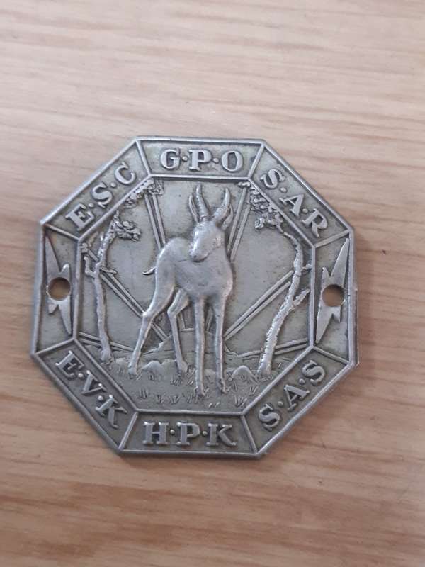 E.S.C/G.P.O/S.A.R LABEL GENERAL POST OFFICE SOUTH AFRICAN RAILWAY ESC(ELECTRIC SERVICE?)