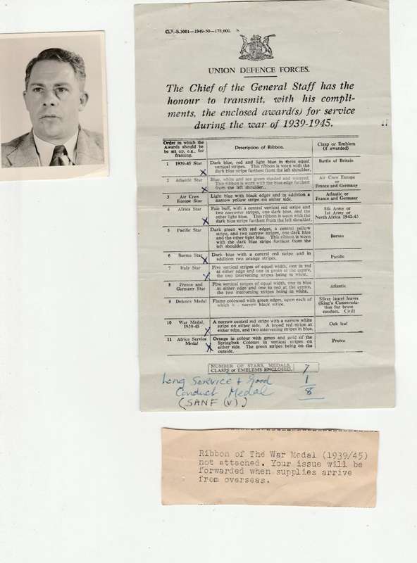MEDAL BARS FOR 7 MEDALS INC ATLANTIC AND BURMA STAR - WITH PAPERWORK PICTURE 67230 REIMERS