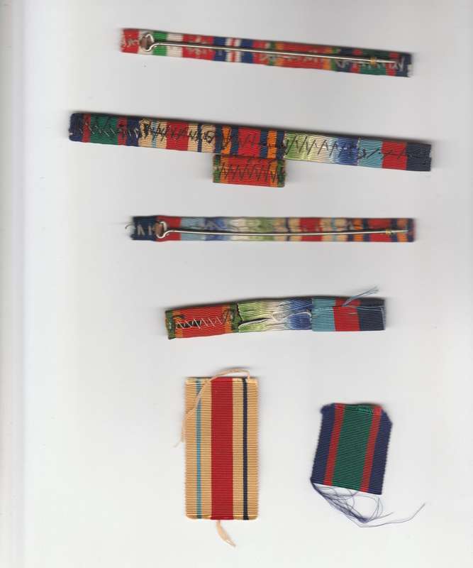 MEDAL BARS FOR 7 MEDALS INC ATLANTIC AND BURMA STAR - WITH PAPERWORK PICTURE 67230 REIMERS