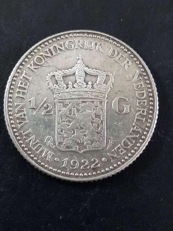 NETHERLANDS HALF GUILDEN 1922
