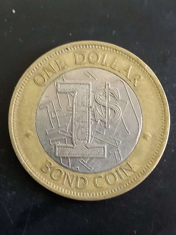 ZIMBABWE $1 BOND COIN 2017 BIMETAL