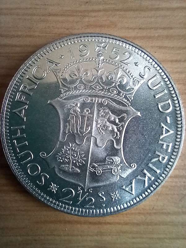 SOUTH  AFRICA 2 AND A HALF SHILLINGS 1952 PROOF