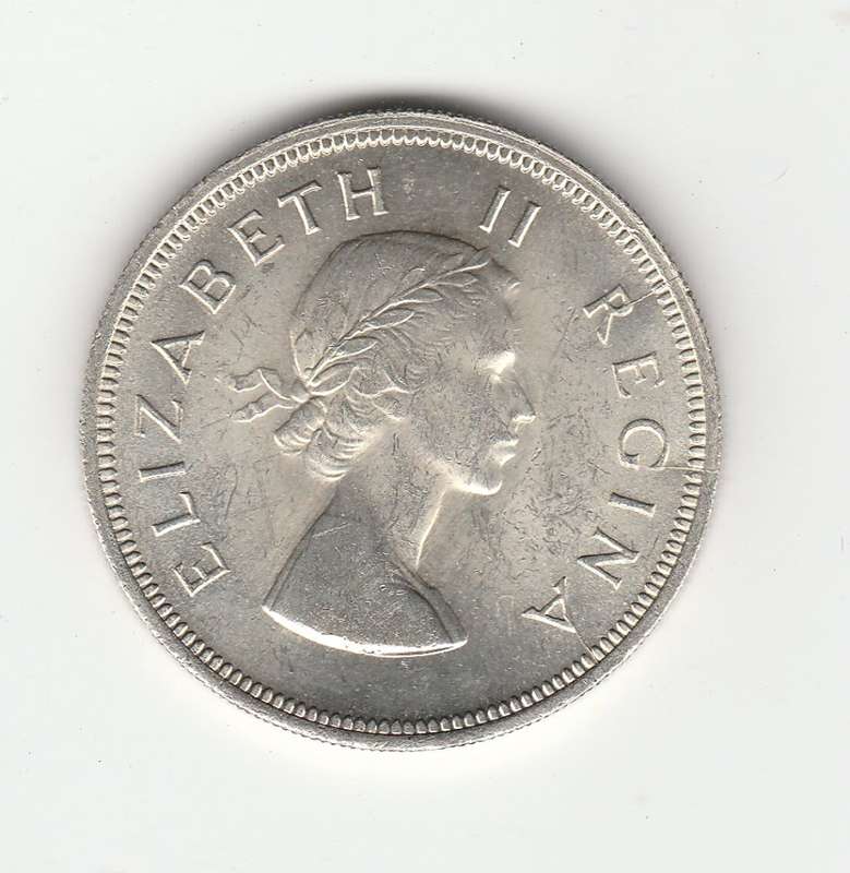 SOUTH AFRICA 1959 TWO AND A HALF SHILLINGS LOW MINTAGE