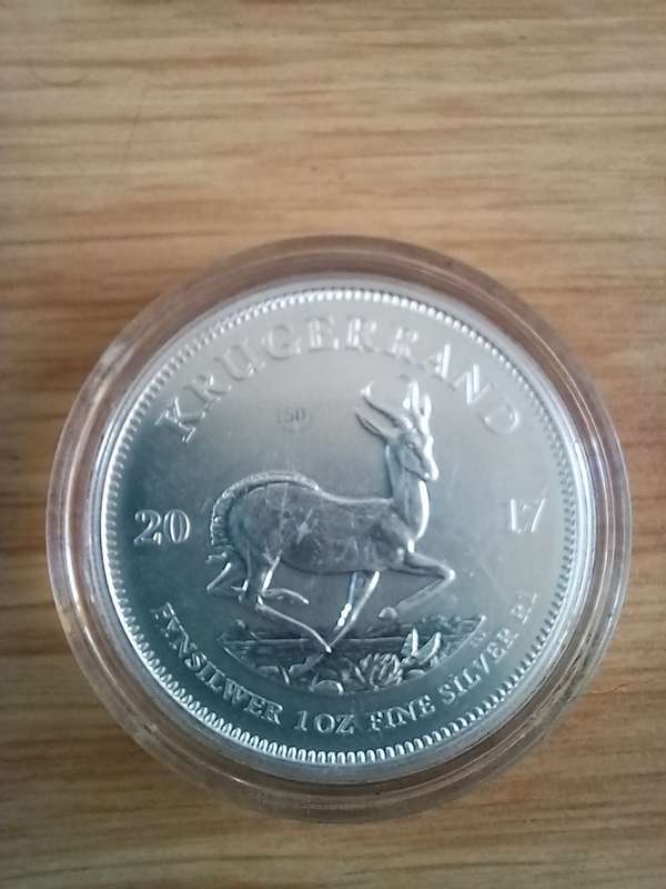 SOUTH AFRICA SILVER KRUGER RAND PROOF - 2017 - OUNCE IN POUCH WITH CERT OF AUTHENTICITY