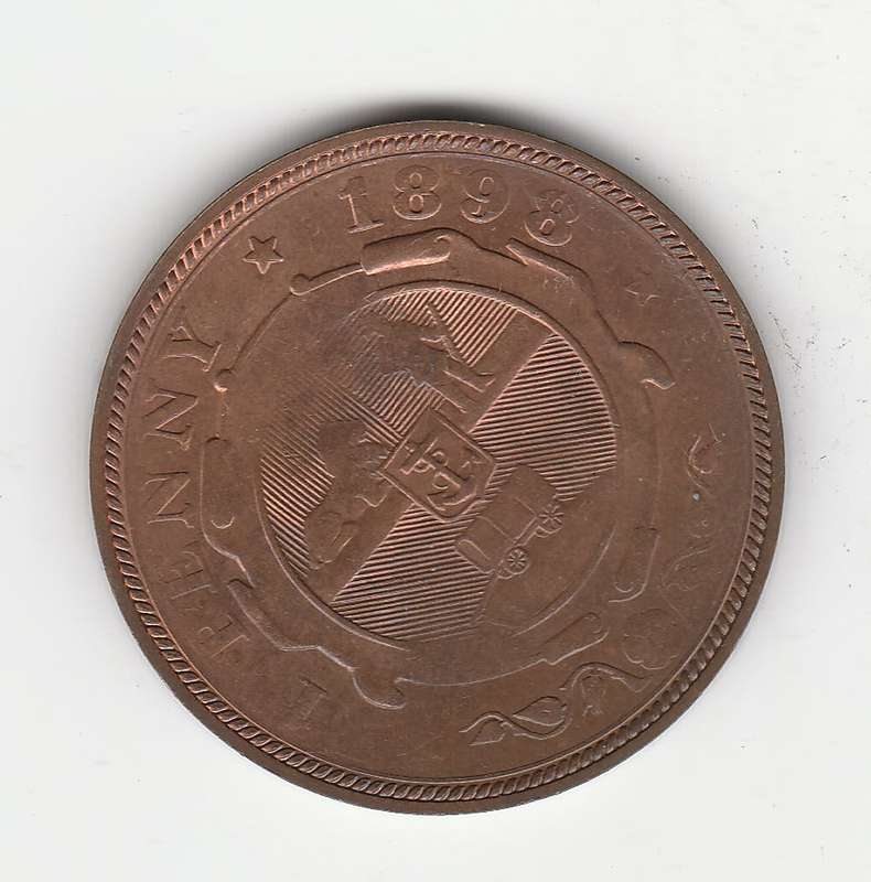ZAR KRUGER PENNY 1898 - 80% RED LUSTER XF