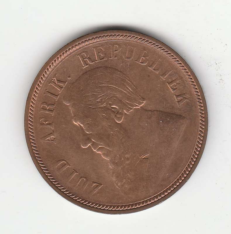 ZAR KRUGER PENNY 1898 - 80% RED LUSTER XF