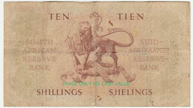 SOUTH AFRICA 10 SHILLINGS DE KOCK 6-11-58 A166 159608