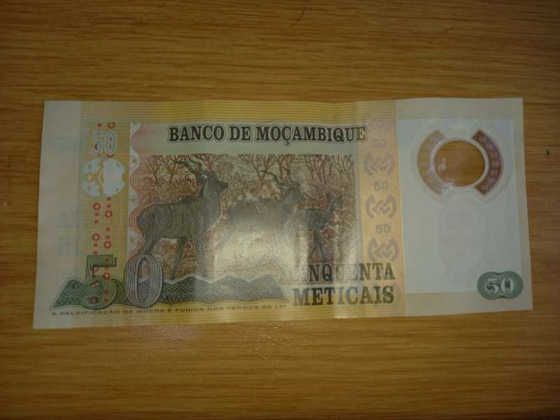 MOZAMBIQUE 50 METICALS 2017 POLYMER HIGH GRADE FV=R11.43