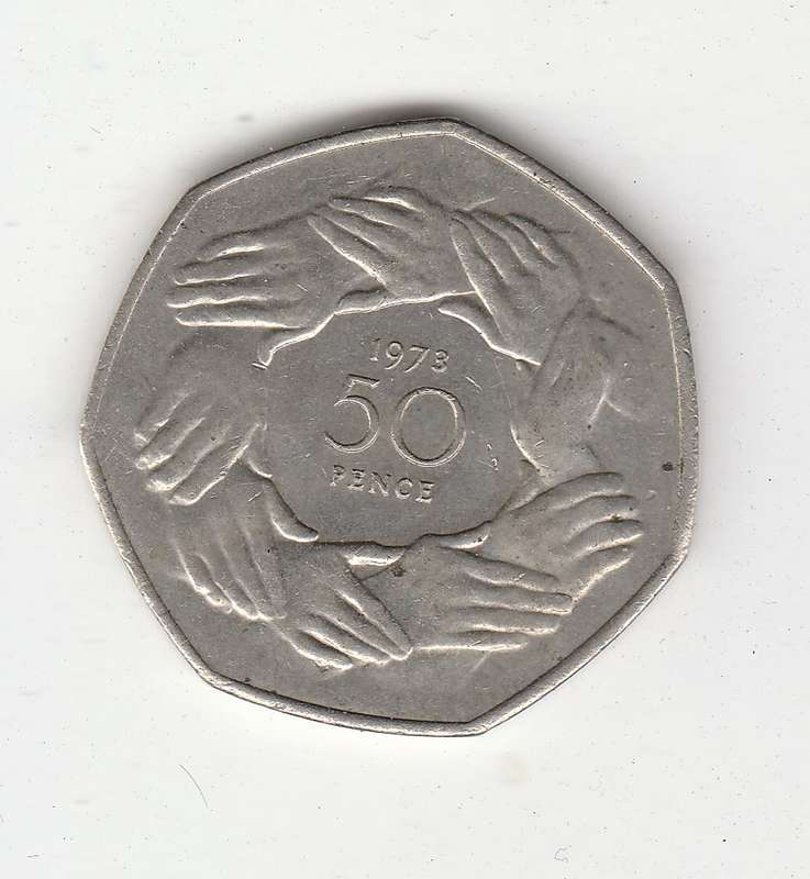 United Kingdom to the European Economic Community (EEC) 50 PENCE 1973 HIGH GRADE
