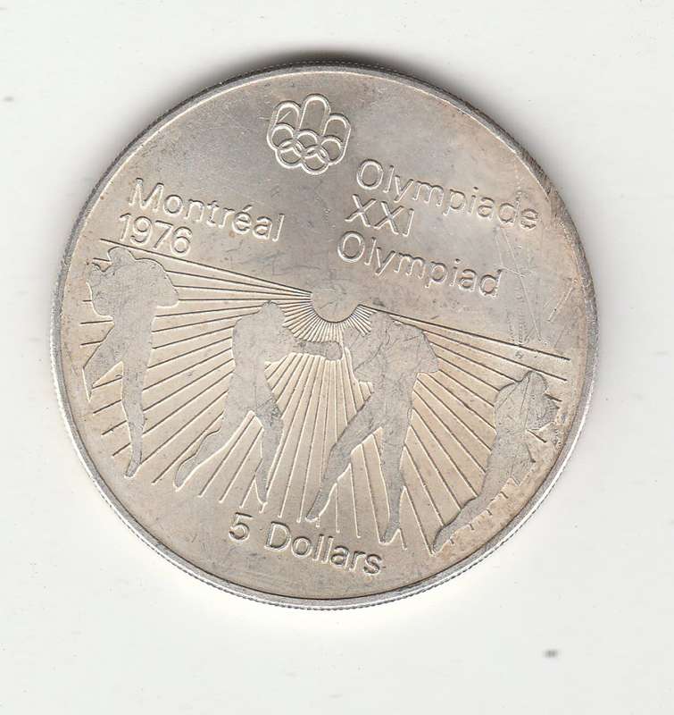 CANADA 5 DOLLARS MONTREAL OLYMPICS BOXING 1976 .925 SILVER