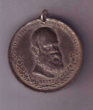 OFS MEDAL - REITZ- STAATS PRESIDENT ORANJEVRISTAAT - BLOEMFONTEIN 1890