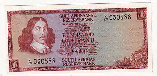 ONE RANDS REPLACEMENT NOTE DE JONGH Z29030588 -AU