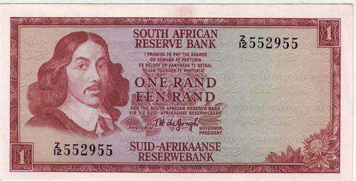 ONE RANDS REPLACEMENT NOTE DE JONGH Z 12 552955
