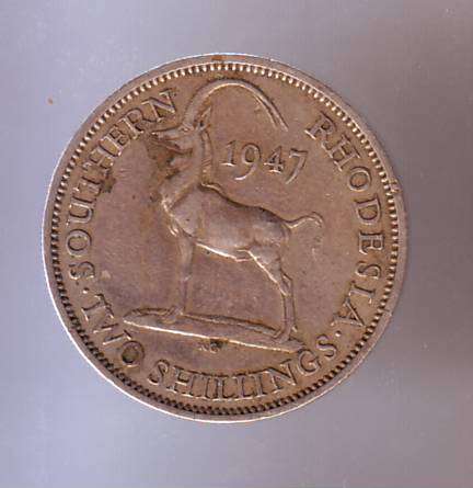 SOUTHERN RHODESIA TWO SHILLINGS 1947