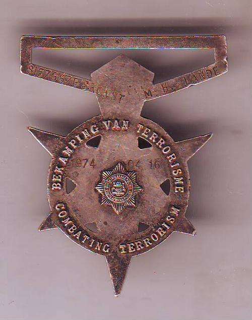 MEDAL FOR COMBATING TERRORISM- S157887 B S.KONST M.H. LANDE 1974-04-16
