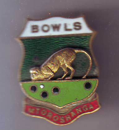 RHODESIA MTOROSHANGA BOWLING CLUB BADGE - ENAMEL
