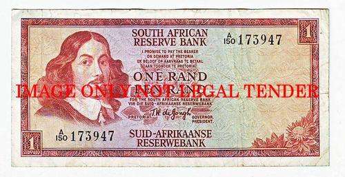 SOUTH AFRICA ONE RAND T.W. DE JONGH A150 173947