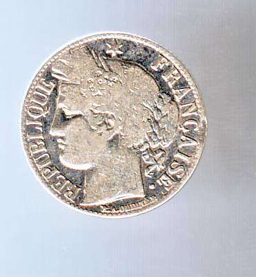 FRANCE 1 FRANC 1887 A - SILVER