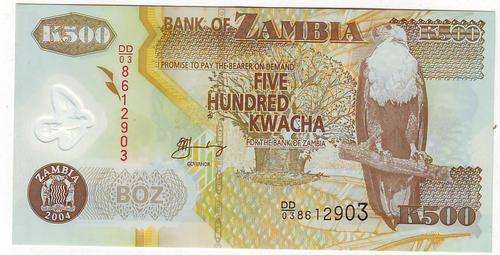ZAMBIA 500 KWACHA 2004 - CROPS(POLYMER NOTE)