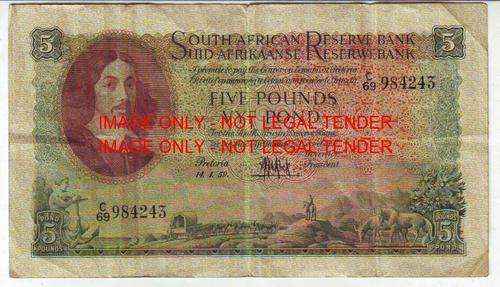 FIVE POUNDS M.H. DE KOCK 14.1.59 C 69 984243