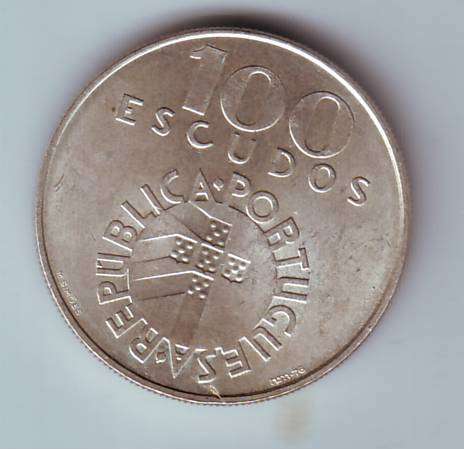 PORTUGAL 100 ESCUDOS 25 APRIL 1974 - .65 SILVER
