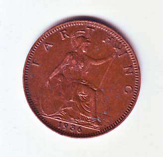 GREAT BRITAIN FARTHING 1936