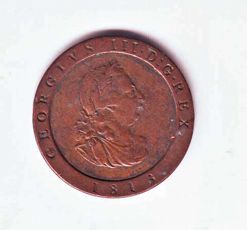 ISLE OF MAN  HALF PENNY 1813